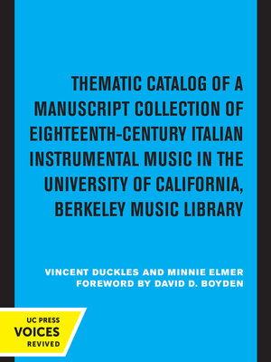 cover image of Thematic Catalog of a Manuscript Collection of Eighteenth-Century Italian Instrumental Music